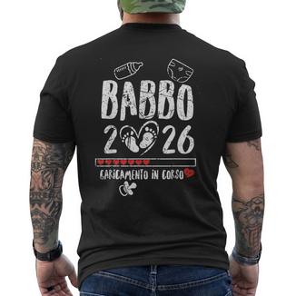 Babbo 2026 Loading Annuncio Gravidanza Uomo Futuro Papà T-shirt da uomo con stampa posteriore - Novitaregali