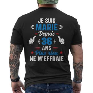Couple Amoureux Cadeau 36 Ans De Mariage Noces De Mousseline T-shirt imprimé au dos - Cadeauxyz