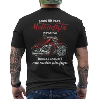 Di Festa Del Papà Divertente Idea Moto Papà Motociclista Maglia A Manica T-shirt da uomo con stampa posteriore - Novitaregali