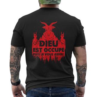 Dieu Est Occupé Illustration atan Diable Cadeau T-shirt imprimé au dos - Cadeauxyz