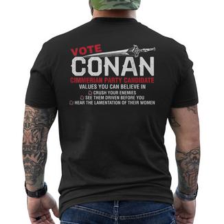 Humoristique Avec Inscription Ote Conan For President T-shirt imprimé au dos - Cadeauxyz