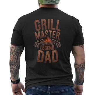 Papà Maestro Griglia Leggenda Umorismo Barbecue T-shirt da uomo con stampa posteriore - Novitaregali