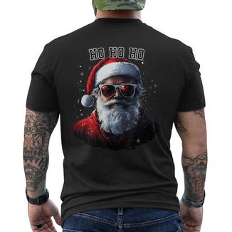Sarkastischer Cooler Weihnachtsmann Mitonnenbrille Undchnee Weihnachten T-Shirt mit Rückendruck - Seseable