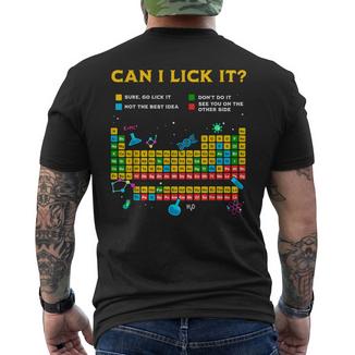 Tableau Périodique Amusant Avec Inscription Can I Lick It T-shirt imprimé au dos - Cadeauxyz