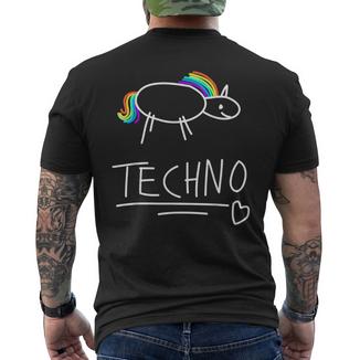 Techno Edm Trance Goa Festival Licorne T-shirt imprimé au dos - Cadeauxyz