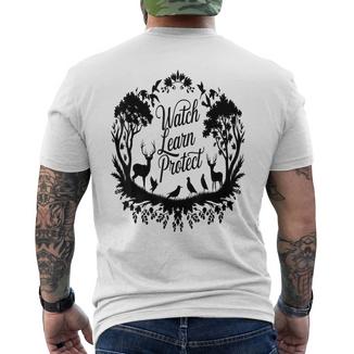 Observer Apprendre Protéger Nature Animaux Forêt T-shirt imprimé au dos - Cadeauxyz