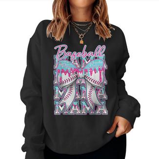Baseball Drip For Mama Mom Coquette Bow Ice Cream Dripping Women Sweatshirt - Monsterry