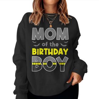 Mom Of The Birthday Boy Bat Family Party Theme Boys Women Sweatshirt - Monsterry
