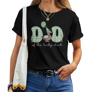 Mom & Dad Of The Lucky Duck 1St Birthday Mommy And Me Duck P Women T-shirt - Thegiftio