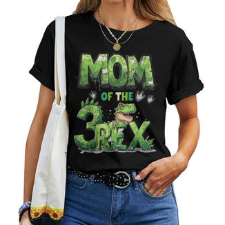 Mom Of The Three Rex Birthday Boy Dinosaur Family Matching Women T-shirt - Thegiftio