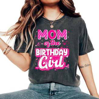 Mom And Dad Birthday Girl Family Matching Party Decorations Women's Oversized Comfort T-Shirt - Monsterry