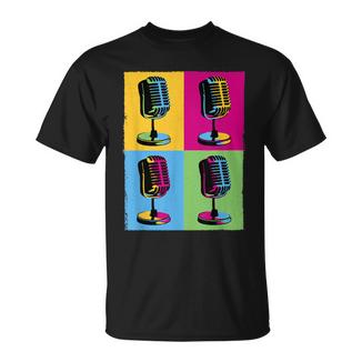 Arte Pop Micrófono Amantes Y Artistas De La Música Camiseta unisex - Regaloses
