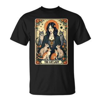 The Cat Lady Tarot Card Witchy Gothic Cat Mom Kitten T-Shirt - Monsterry