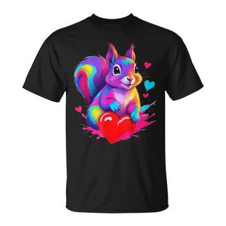 Chemise Écureuil Graphique Coeur Écureuil Coloré T-Shirt - Cadeauxyz