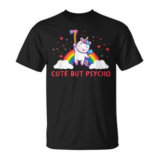 Cute But Psycho Inscription En Anglais Crazy T-Shirt - Cadeauxyz