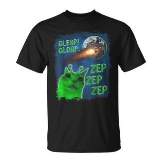 Gato Alienígena Divertido Glerp Glorp Camiseta unisex - Regaloses