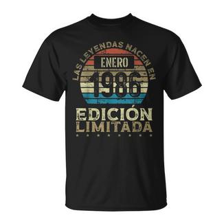 Las Leyendas Nacen En Enero De 1986 40 Años Cumpleaños Camiseta unisex - Regaloses