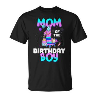 Llama Mom Birthday Boy’S Cute Matching Party Outfit T-Shirt - Monsterry