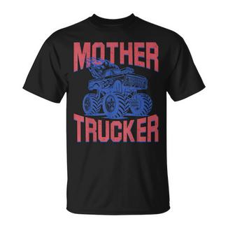 Mother Trucker Mom Of Boys Monster Truck Mom Mama Racing T-Shirt - Monsterry