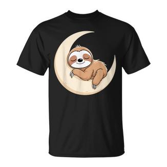 Perezoso Dormido En La Luna – Ilustración Camiseta unisex - Regaloses