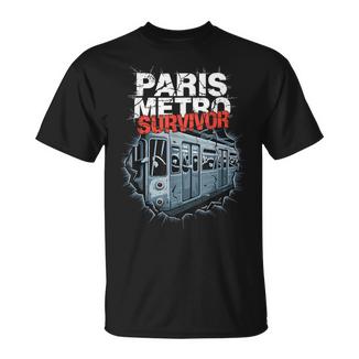Superviviente Del Metro De Parísupervivienteuperpoblado Humor Tren Francia Camiseta unisex - Regaloses