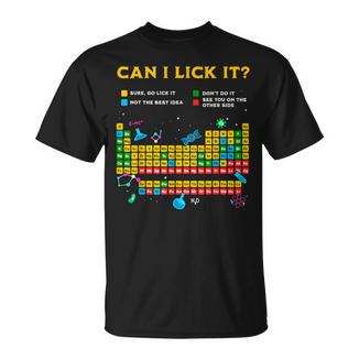 Tableau Périodique Amusant Avec Inscription Can I Lick It T-Shirt - Cadeauxyz