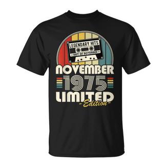 Vintage Anniversaire 50 Ans Homme Né En Novembre 1975 T-Shirt - Cadeauxyz