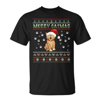 Weihnachten Mitüßer Katze Frohe Weihnachten Merry Catmas T-Shirt - Seseable