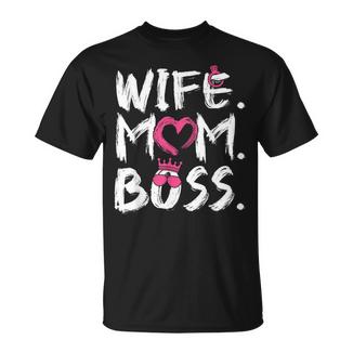 Wife Mom Boss Mother's Day Mom Mama Grandma Women T-Shirt - Monsterry