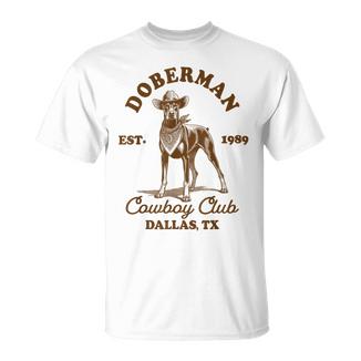 Doberman Lover Doberman Mom Western Doberman Cowboys Club T-Shirt - Monsterry