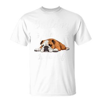 English Bulldog Apparel Bulldog Mom Life Is Ruff T-Shirt - Monsterry