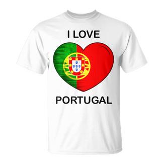 J'aime Le Portugal Ma Patrie Mon Pays Coeur Portugal T-Shirt - Cadeauxyz