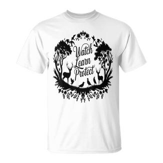 Observer Apprendre Protéger Nature Animaux Forêt T-Shirt - Cadeauxyz