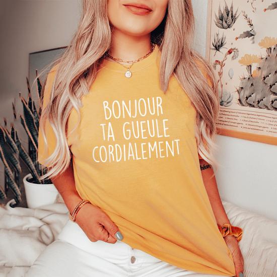 Sweat à Capuche Bonjour Ta Gueule Cordialement - Humour Français Homme Femme
