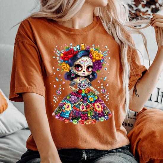 Sweatshirt Catrina Day Of The Dead – Motif Crâne De Sucre Floral Mexicain, Pour Halloween, Dia De Los Muertos, Cadeau Adulte