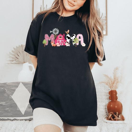 Mama Farm Animal Birthday 1St Family Matching Party Mom Women's Oversized Comfort T-Shirt | Seseable