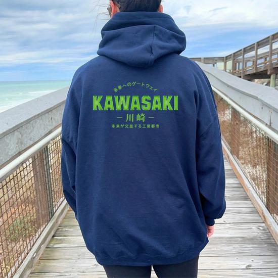 Kawasaki Kanji For And Women Women Oversized Hoodie Back Print